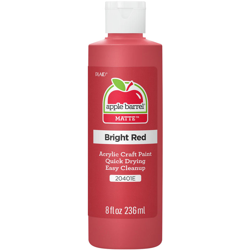 Acrylic Paint Matte Bright Red 8oz Apple Barrel