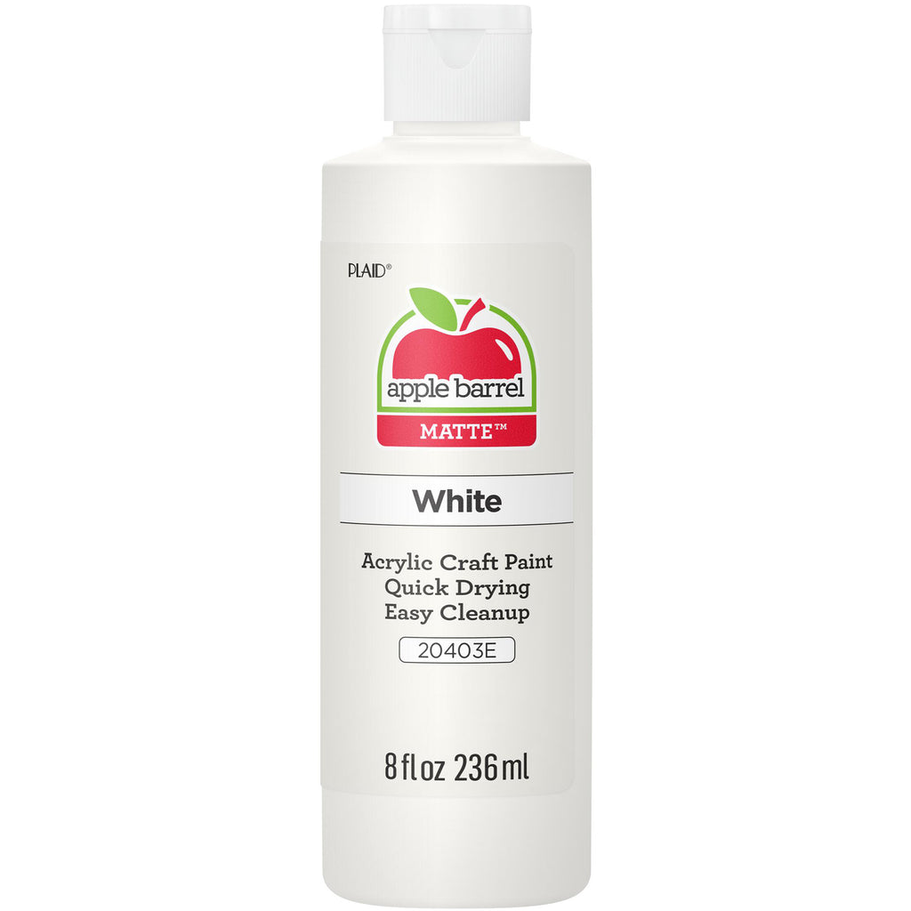 Acrylic Paint Matte White 8oz Apple Barrel