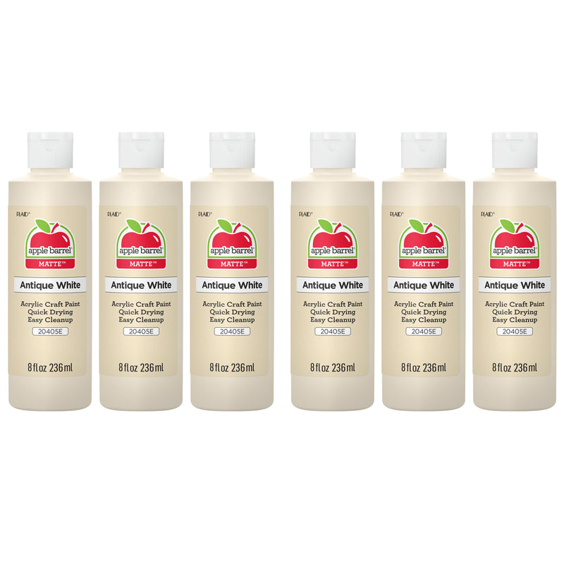 Acrylic Paint Matte, 8oz., Antique White, Pack of 6
