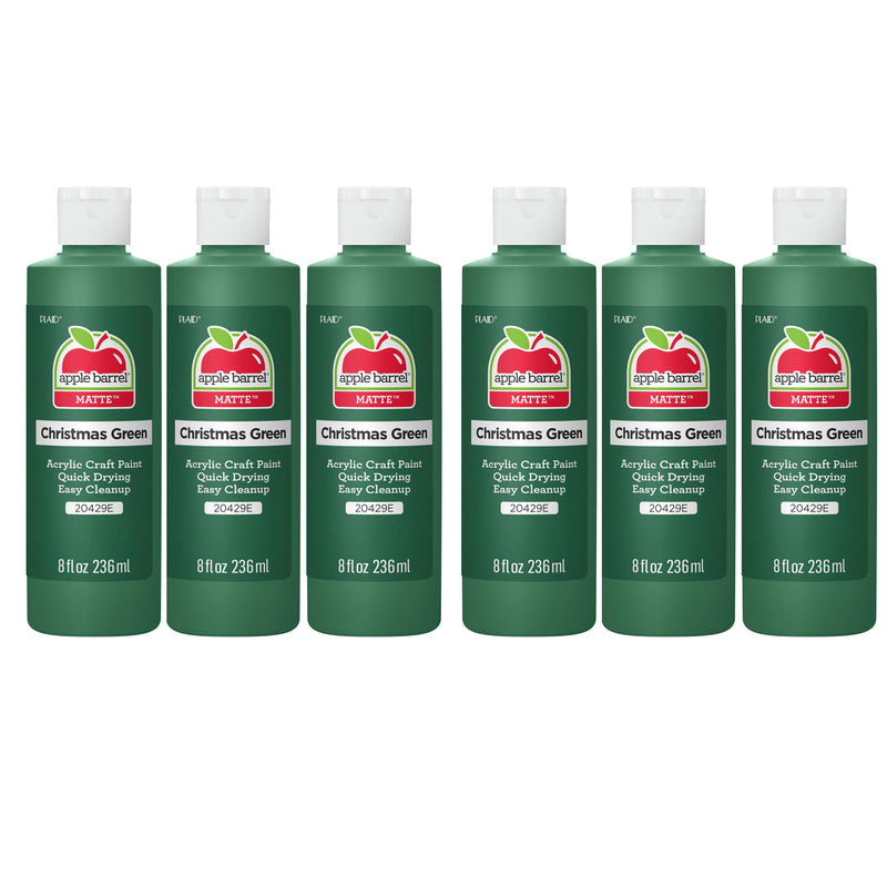 Acrylic Paint Matte, 8oz., Christmas Green, Pack of 6