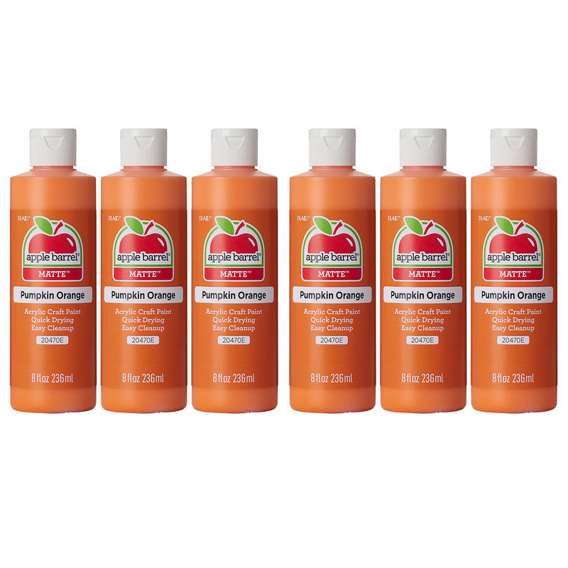 Acrylic Paint Matte, 8oz., Pumpkin Orange, Pack of 6
