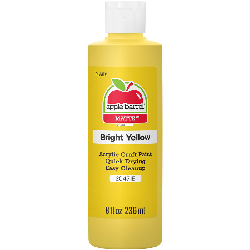Acrylic Paint Matte Bright Ylw 8oz Apple Barrel