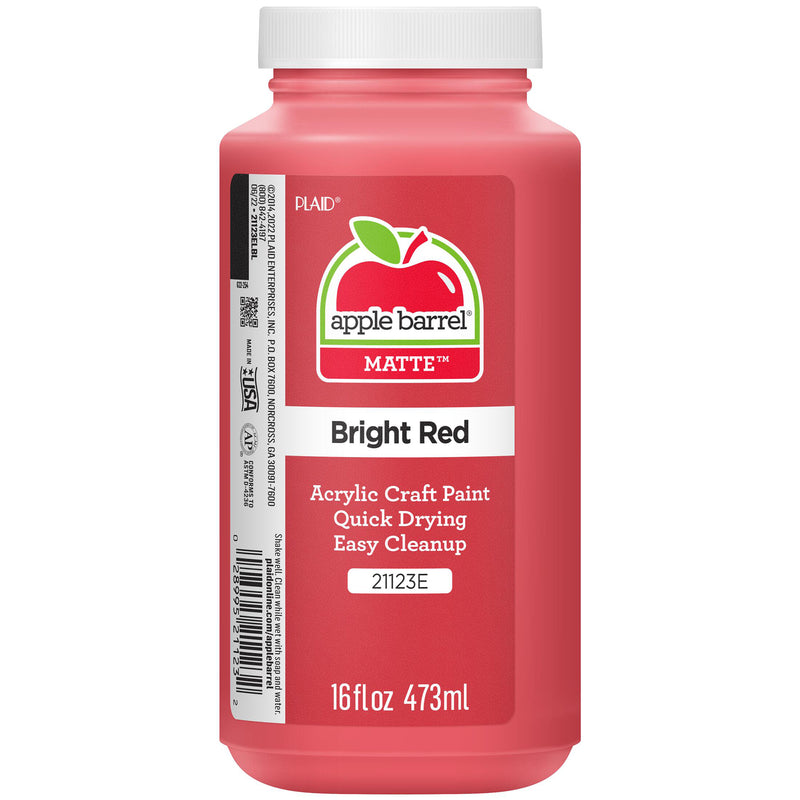 Acrylic Paint Matte Bright Red 16oz Apple Barrel
