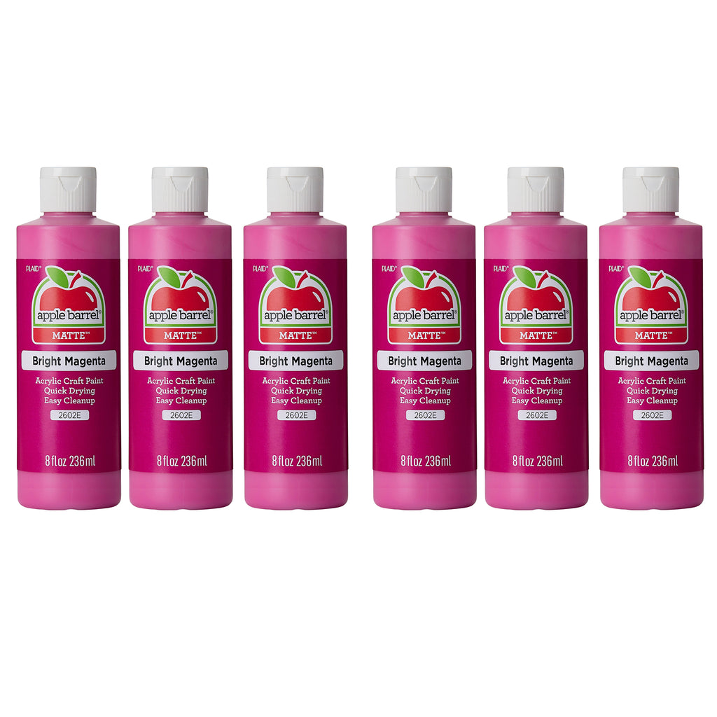 Acrylic Paint Matte, 8oz., Bright Magenta, Pack of 6