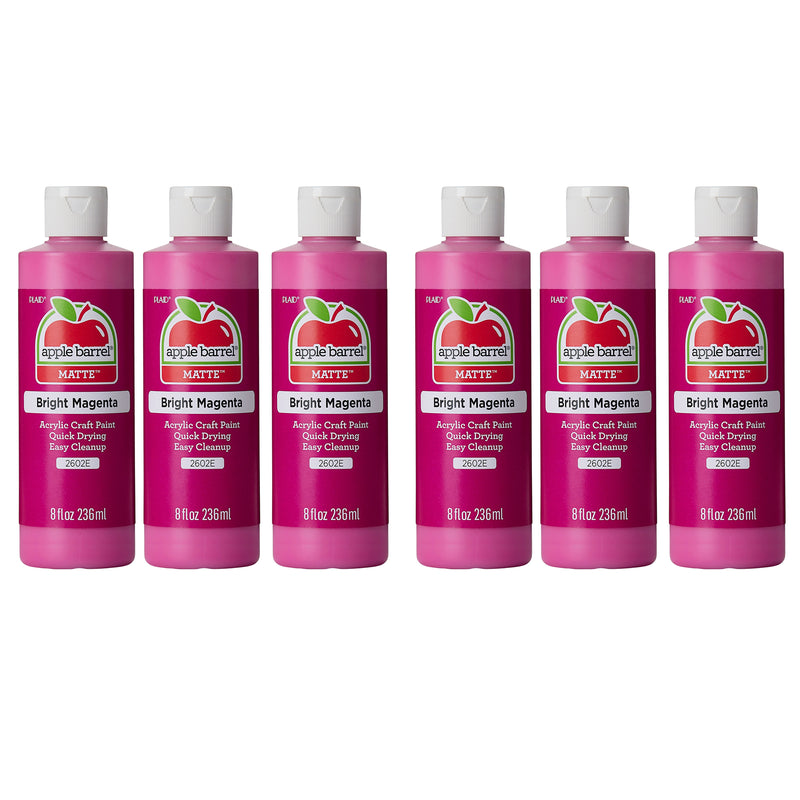 Acrylic Paint Matte, 8oz., Bright Magenta, Pack of 6