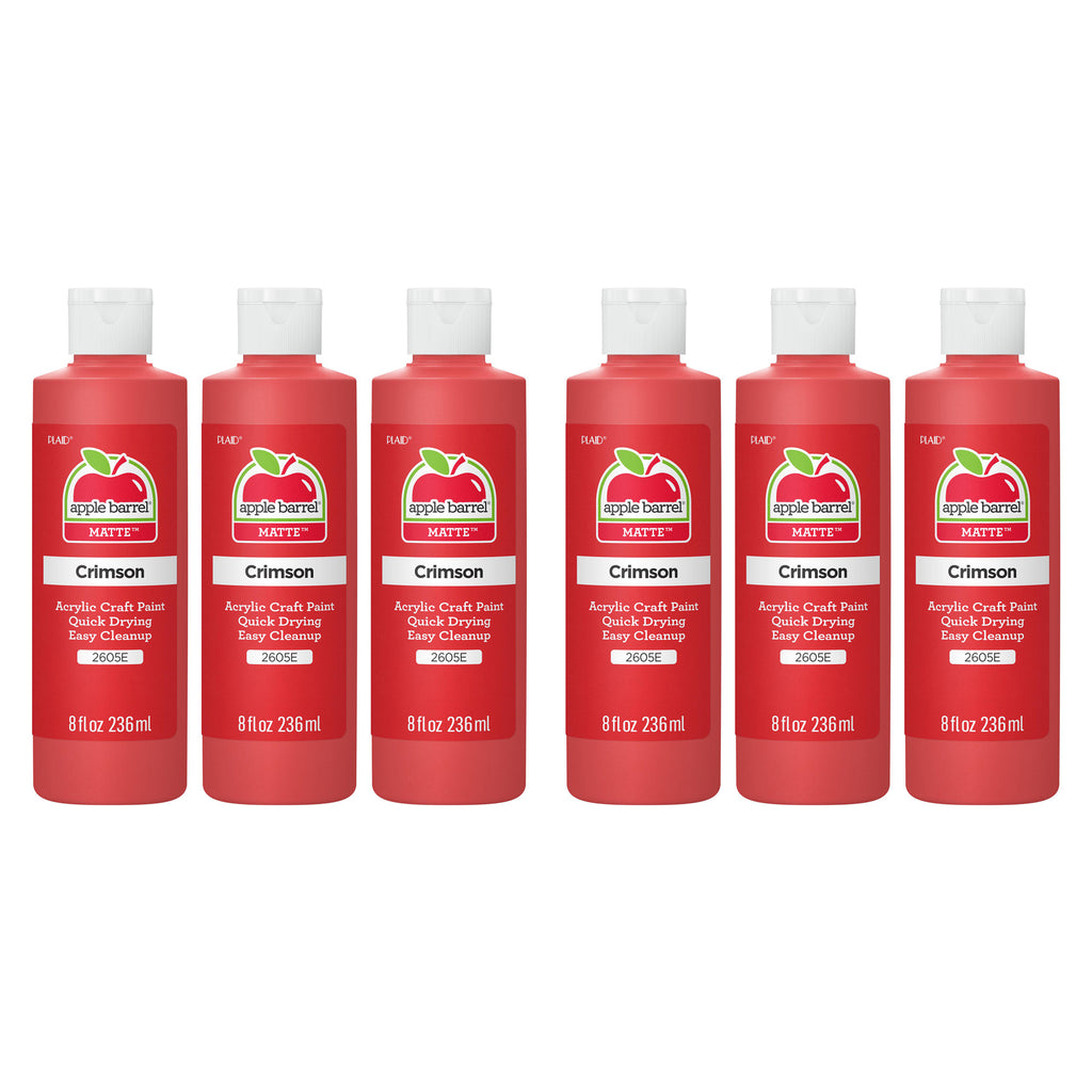 Acrylic Paint Matte, 8oz., Crimson, Pack of 6