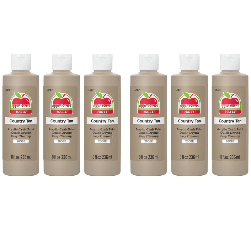 Acrylic Paint Matte, 8oz., Country Tan, Pack of 6