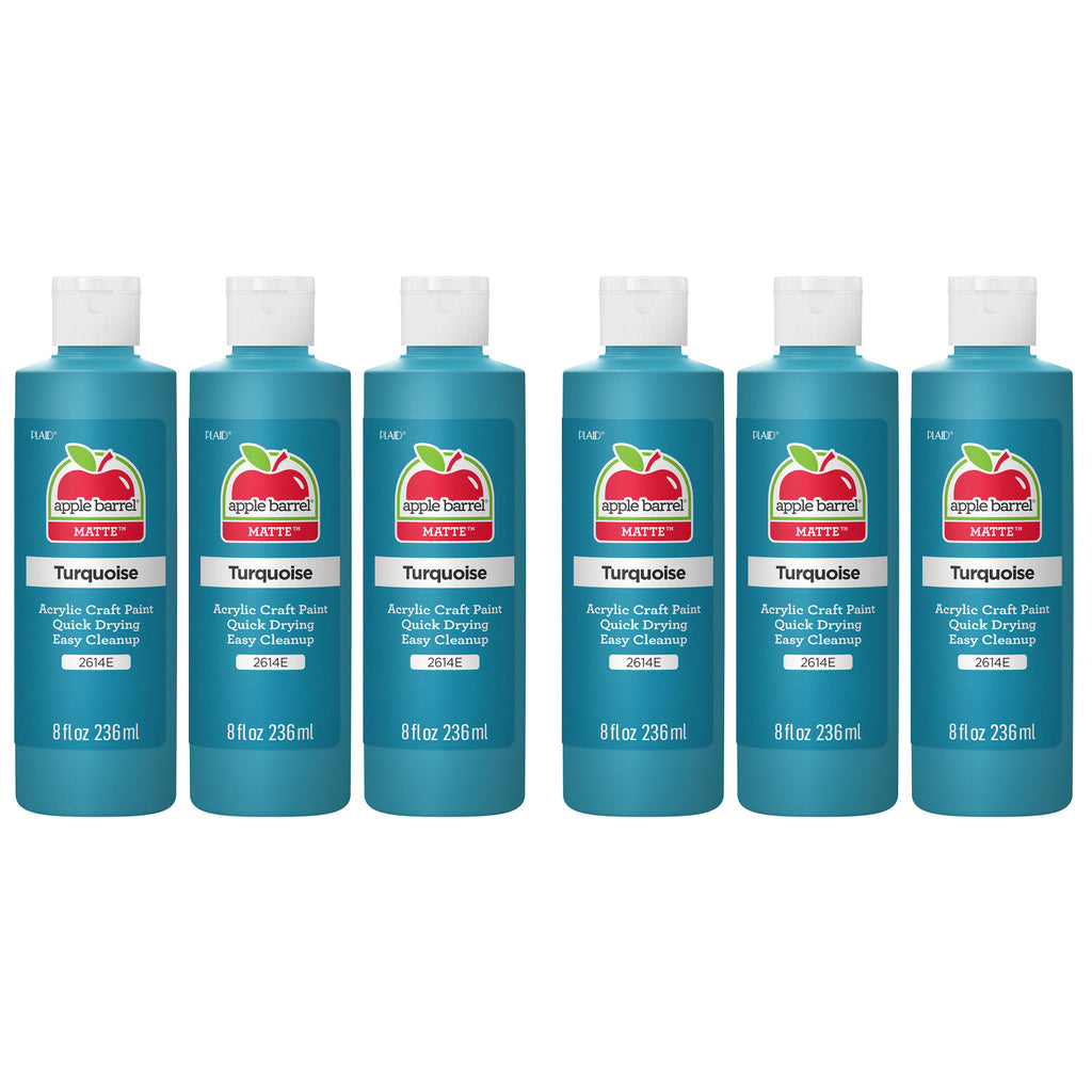 Acrylic Paint Matte, 8oz., Turquoise, Pack of 6