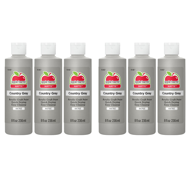 Acrylic Paint Matte, 8oz., Country Gray, Pack of 6