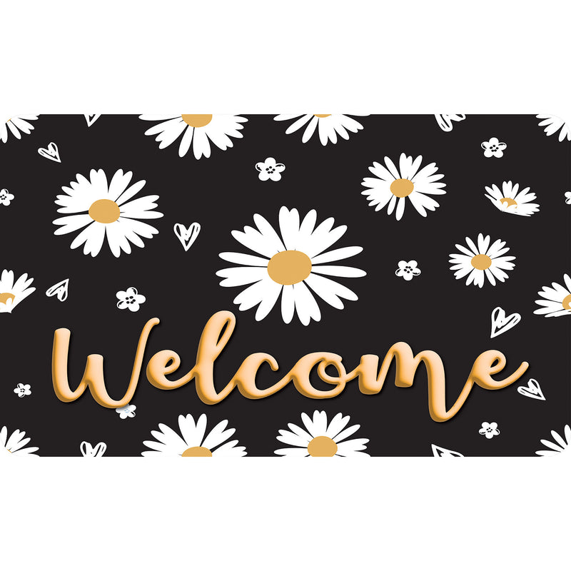 The Original Fun Mat™, Welcome Mat, 18" x 30", Daisies Welcome