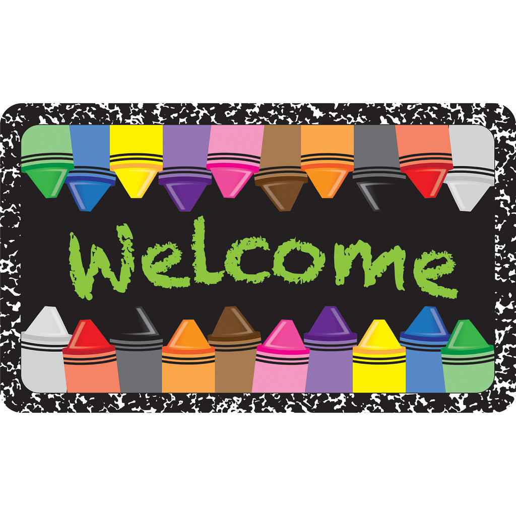 The Original Fun Mat™, Welcome Mat, 18" x 30", Crayons Composition Welcome