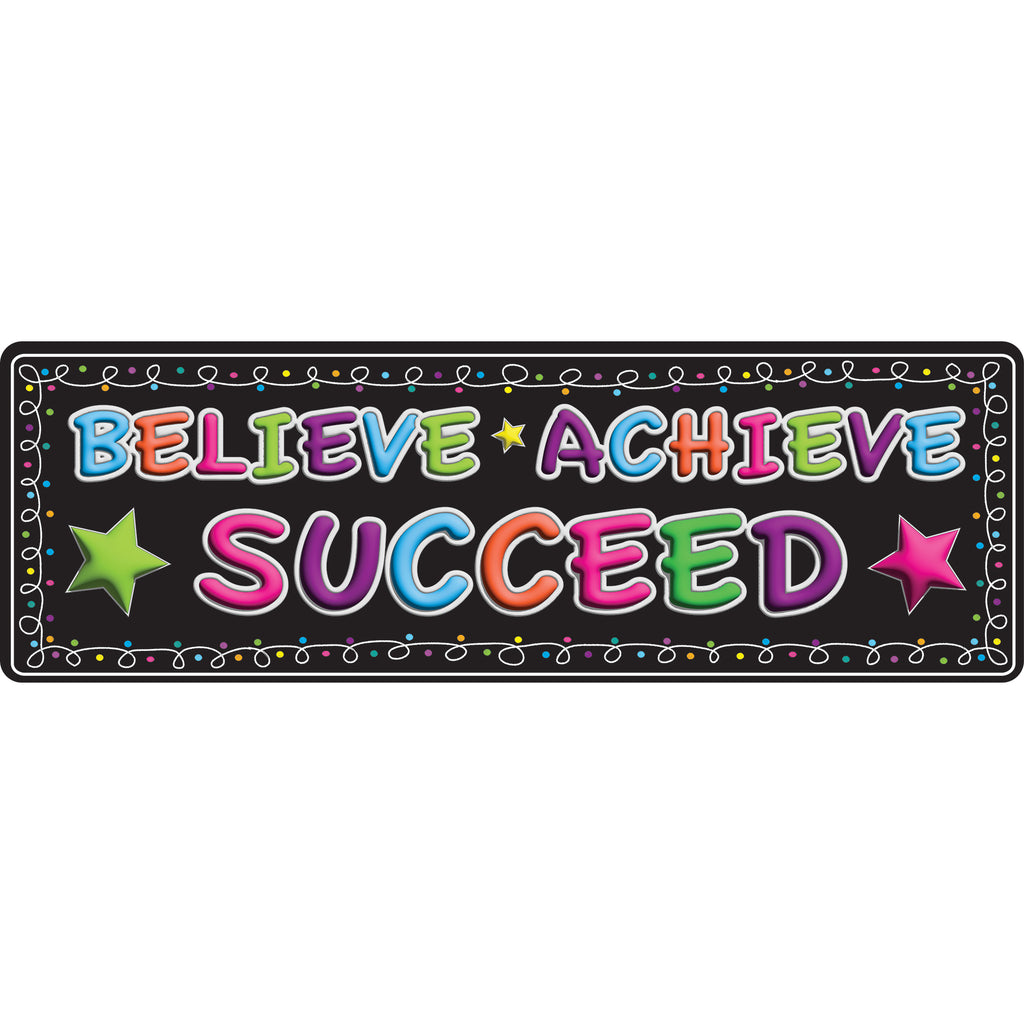 The Original Fun Mat™, Mat Runner, 15.5" x 47", Believe, Achieve, Succeed, Chalk Loops