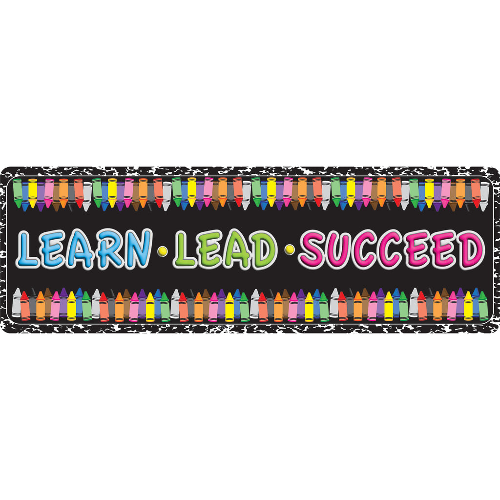 The Original Fun Mat™, Mat Runner, 15.5" x 47", Learn, Lead, Succeed, Crayon Composition