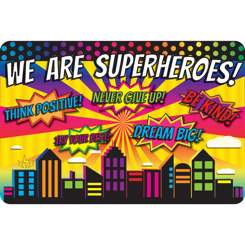 The Original Fun Mat™, Welcome Mat, 15.5" x 23.5", Superhero Welcome Mat