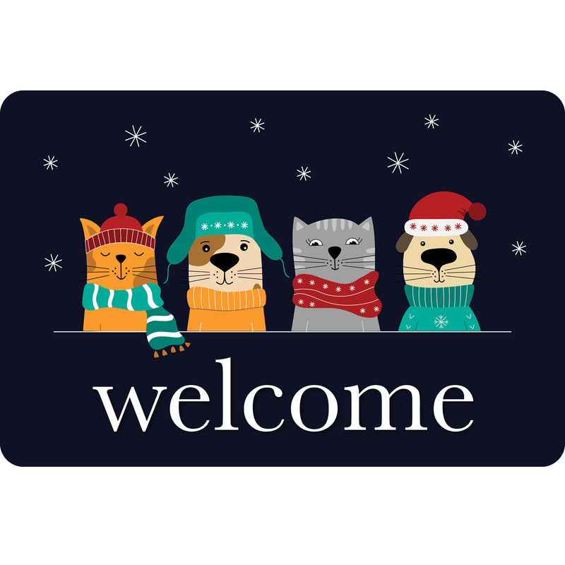 The Original Fun Mat™, Welcome Mat, 15.5" x 23.5", Fury Friends Welcome