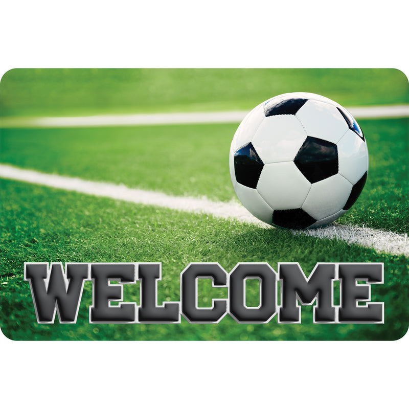 The Original Fun Mat™, Welcome Mat, 15.5" x 23.5", Soccer Ball Welcome