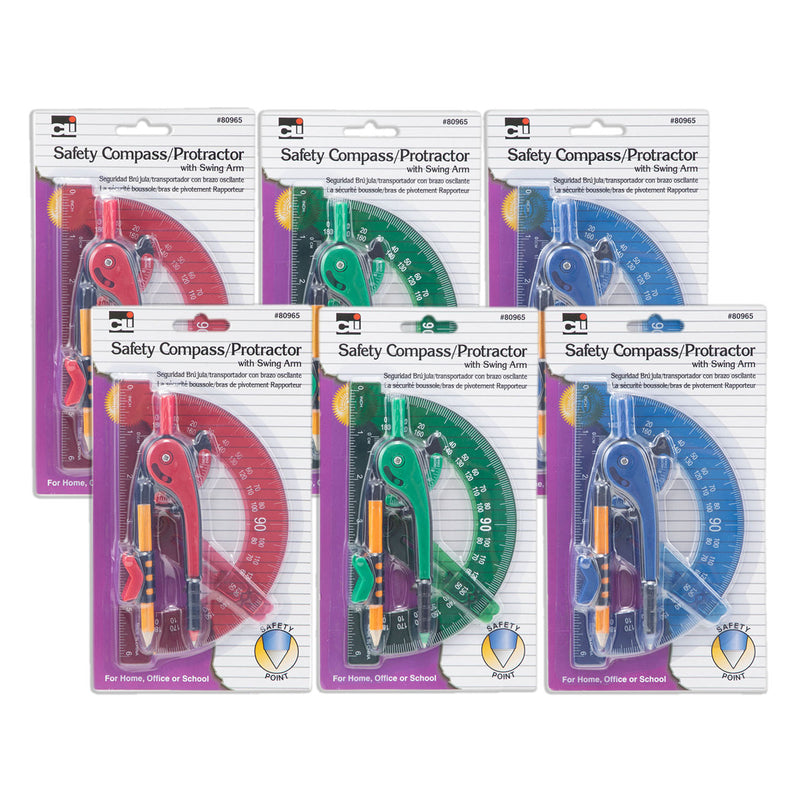 6in Swing Arm Protractor Asst 6ct