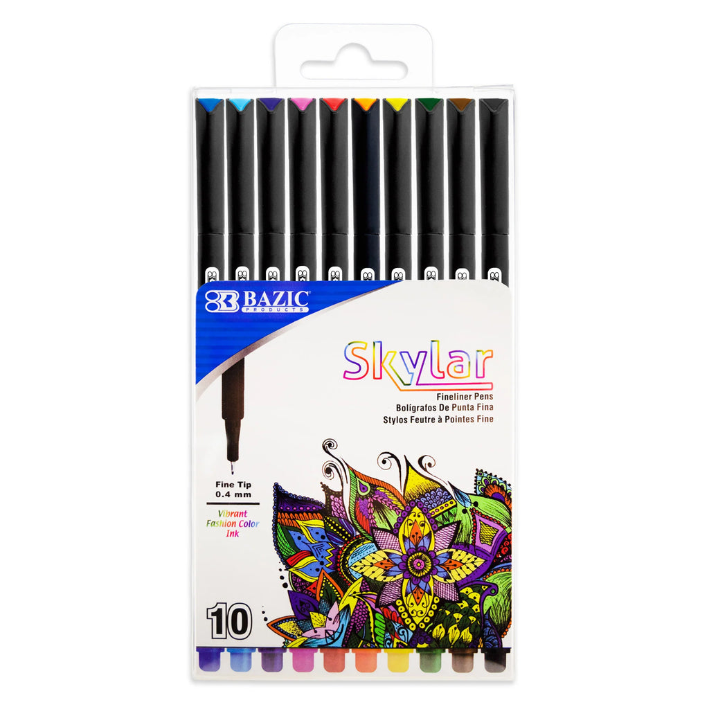10 Color Skylar 0.4mm Fineliner Pen