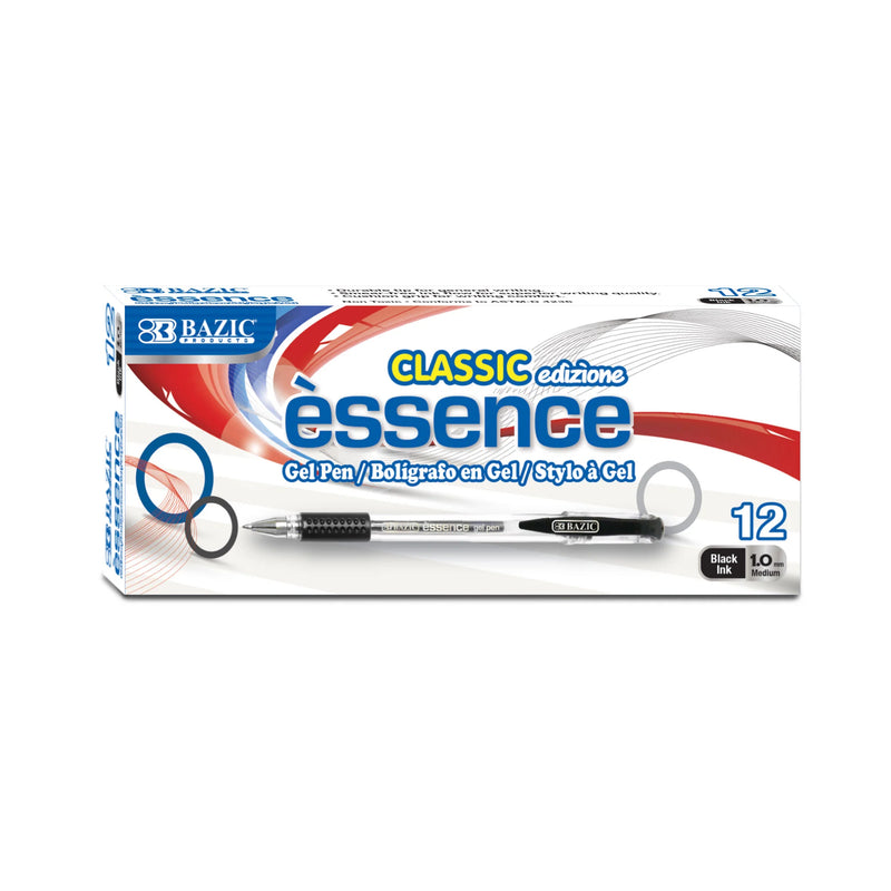 12ct Essence Black Gel Pen W/ Cushion Grip