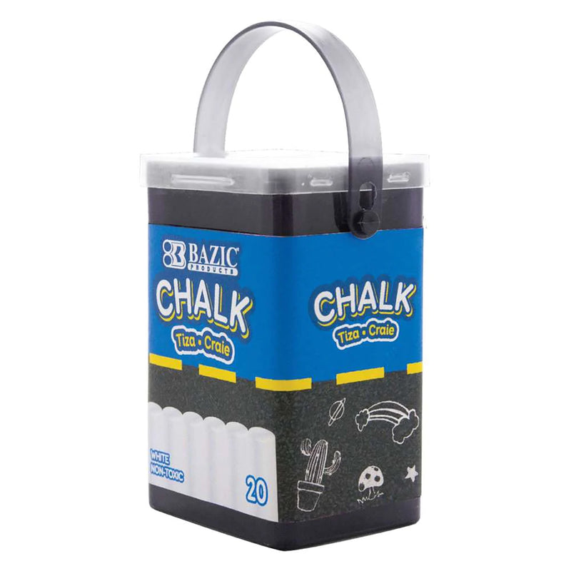 Bazic 20ct White Chalk In Bucket