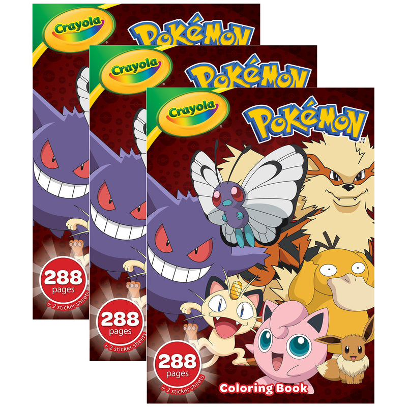 Pokémon Coloring Book, 288 Coloring Pages, Pack of 3