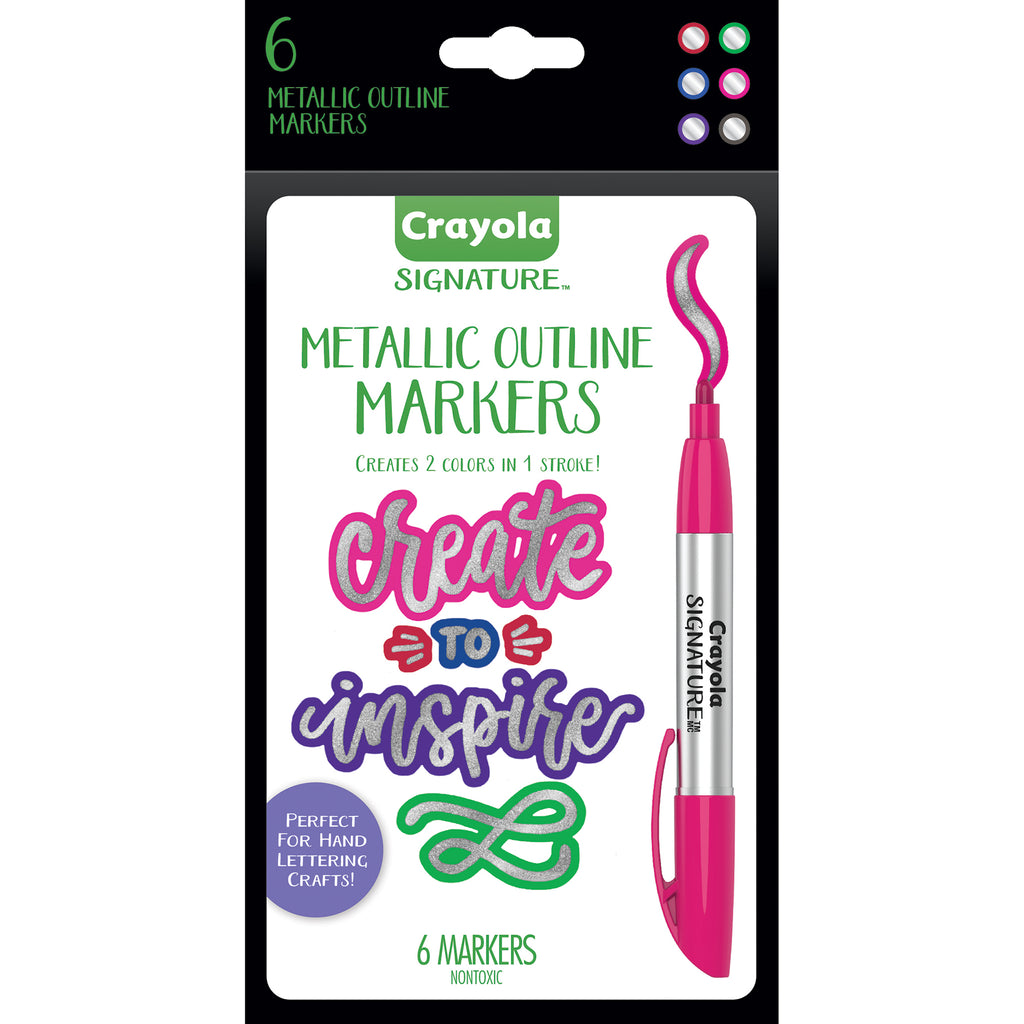 6ct Metallic Outline Markers