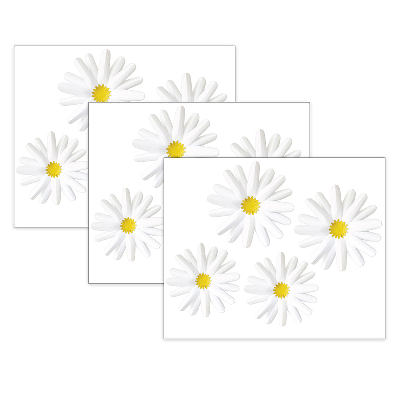 Happily Ever Elementary Retro Remix Daisies Dimensional Accents, 4 Per Pack, 3 Packs
