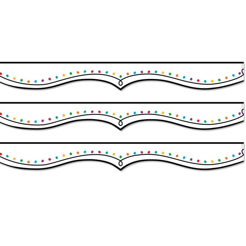 Color Dotted Swirl EZ Border, Bulletin Board Border, 48 Feet Per Pack, 3 Packs