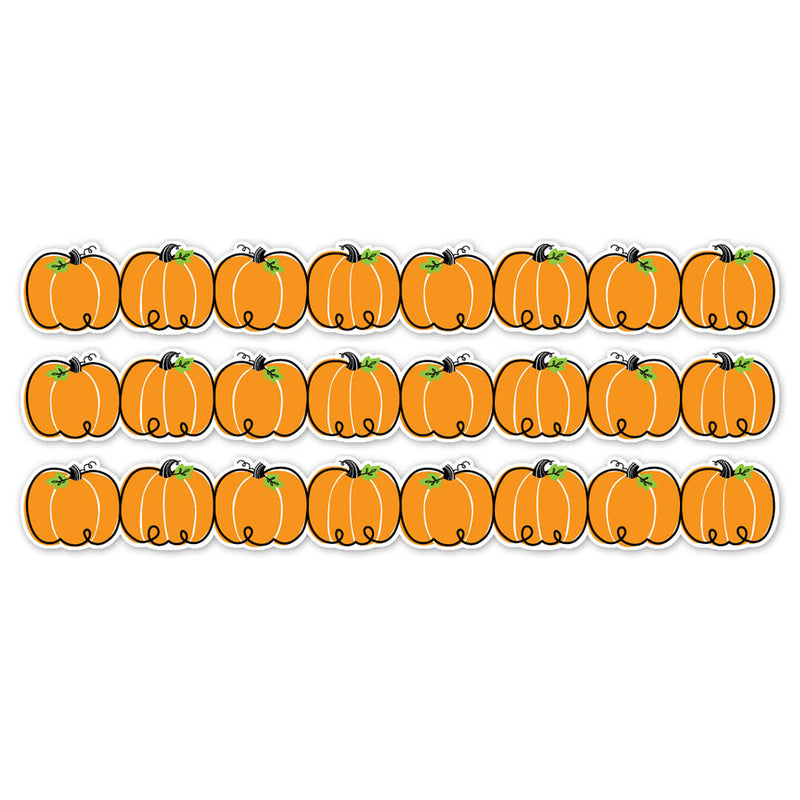 Doodle Pumpkins EZ Border, 48 Feet Per Pack, 3 Packs