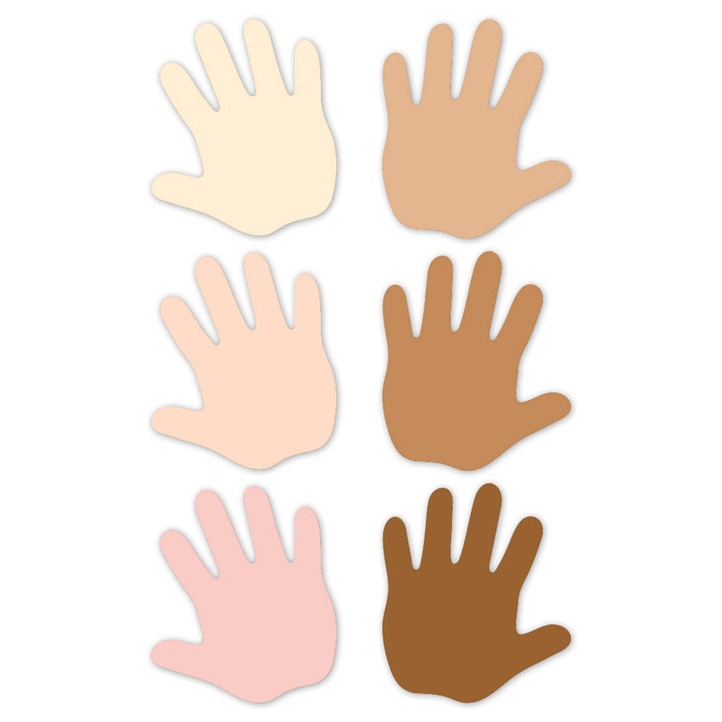 Multicultural Hands 6in Cutouts