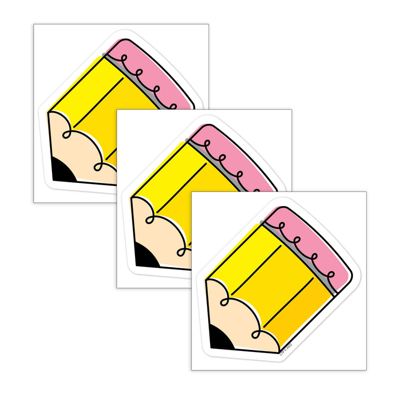 Core Décor Doodle Pencil 3" Designer Cut-Outs, 36 Per Pack, 3 Packs