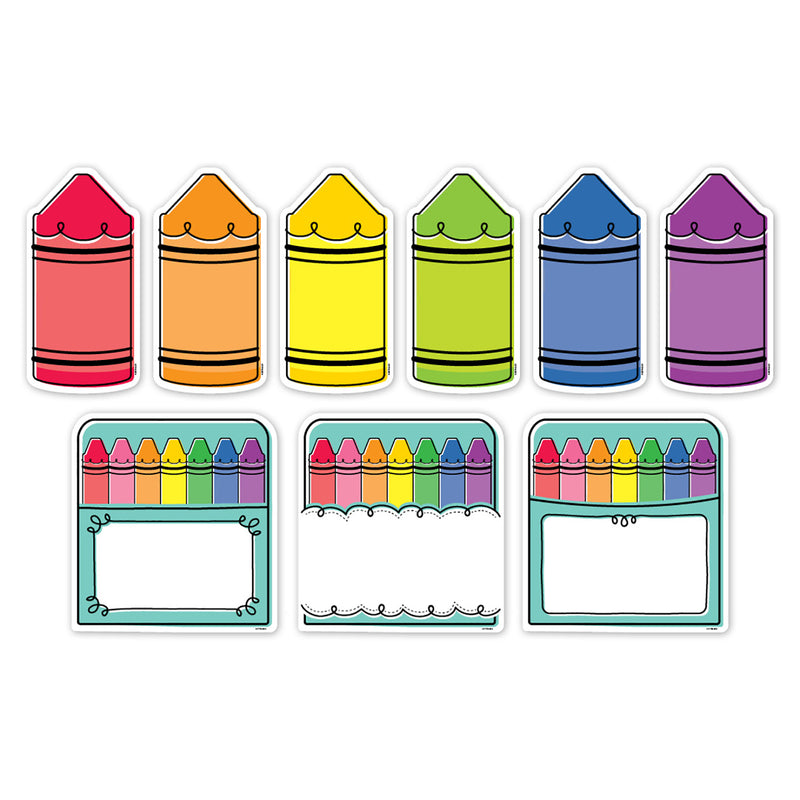 Doodle Crayons 6in Designer Cut Out Core Decor
