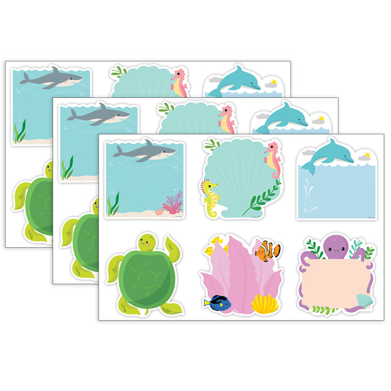 Sea Friends 6" Designer Cut-Outs, 36 Per Pack, 3 Packs