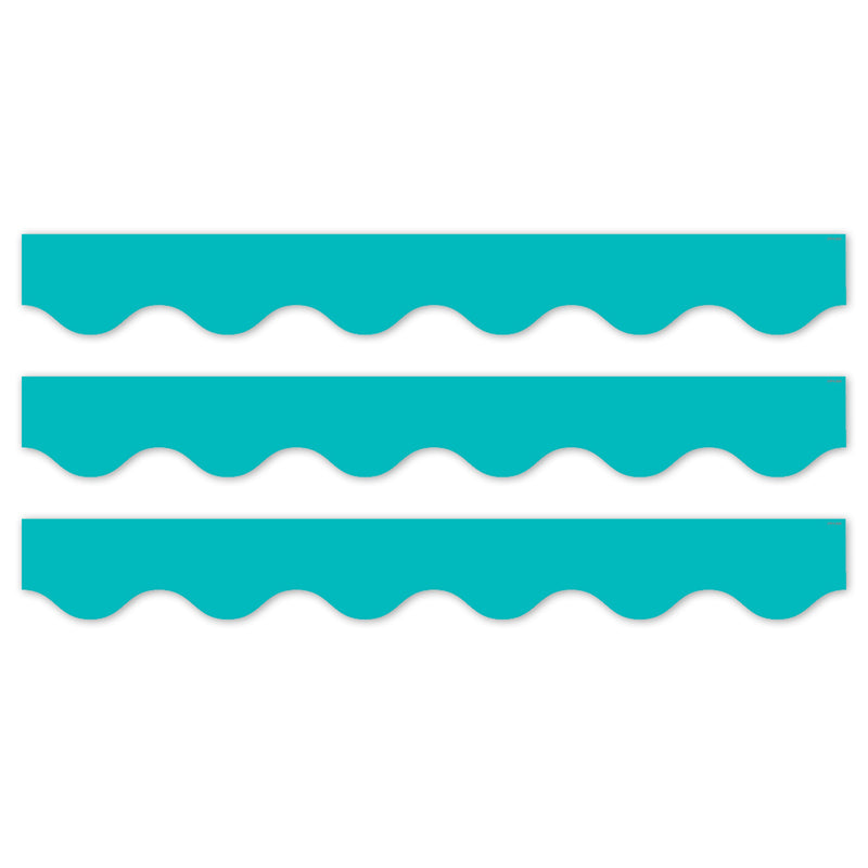 Core Decor Turquoise Wavy EZ Border, Bulletin Board Border, 48 Feet Per Pack, 3 Packs