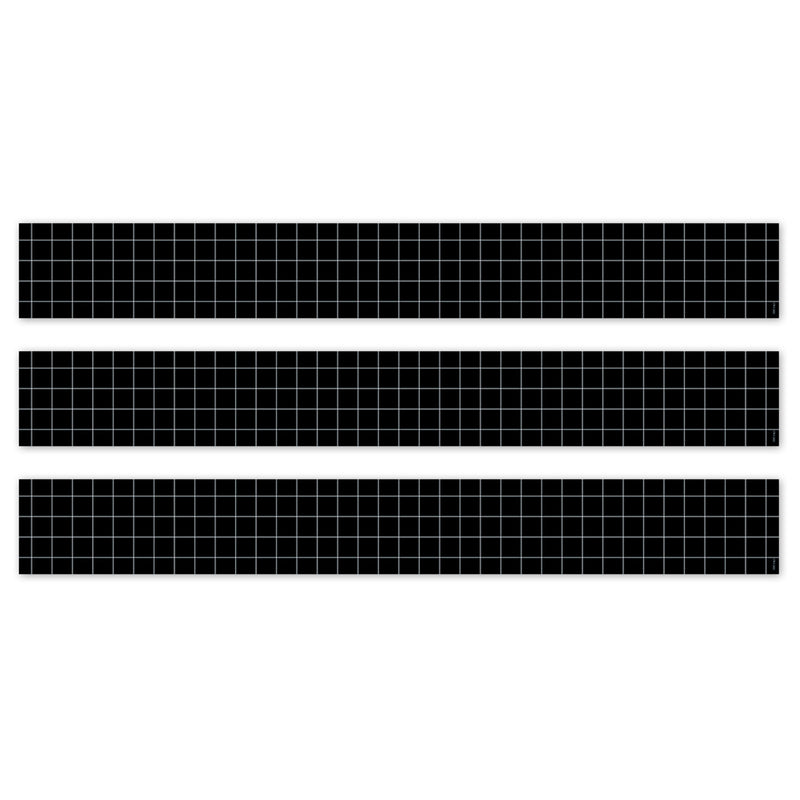 Core Decor Window Pane on Black EZ Border, Bulletin Board Border, 48 Feet Per Pack, 3 Packs