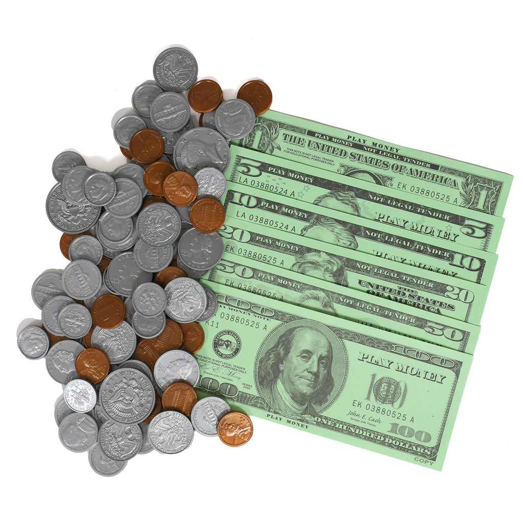 Play Money Set Bills & Coins