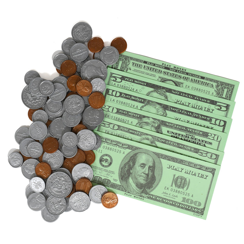 Play Money Set Bills & Coins