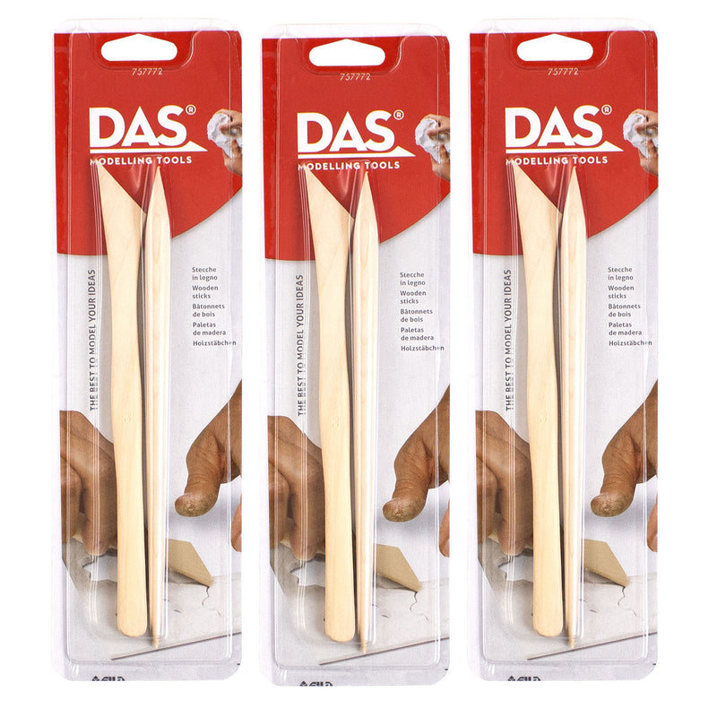 Modeling Clay Tools, Hardwood Set, 2 Pieces Per Set, 3 Sets
