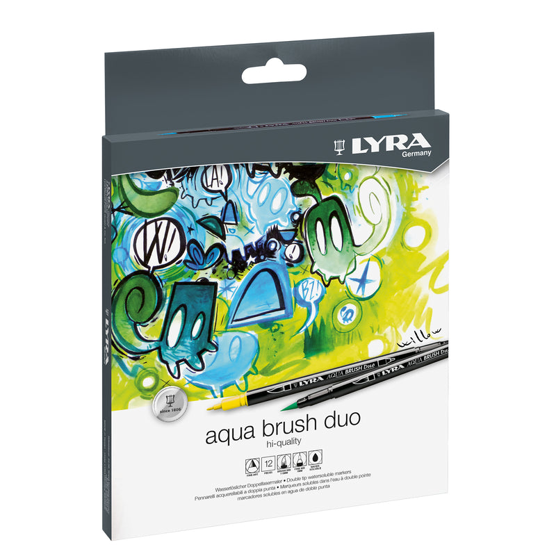 Aqua Brush Duo Art Markers, 12 Colors