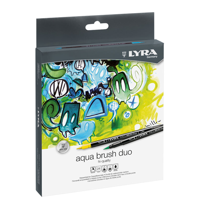 Aqua Brush Duo Art Markers, 24 Colors