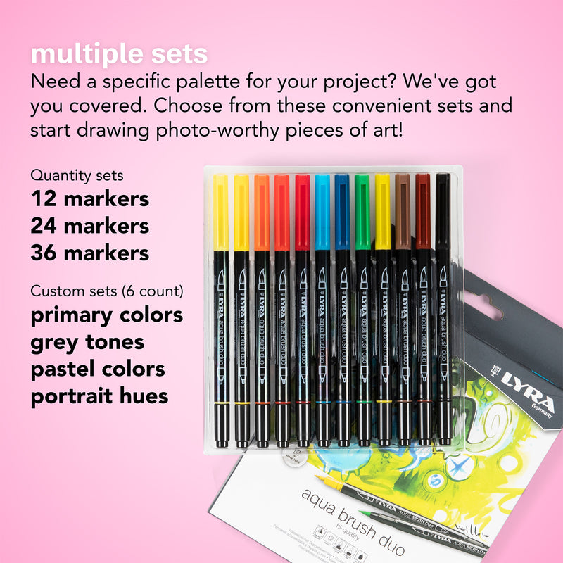 Aqua Brush Duo Art Markers, 24 Colors