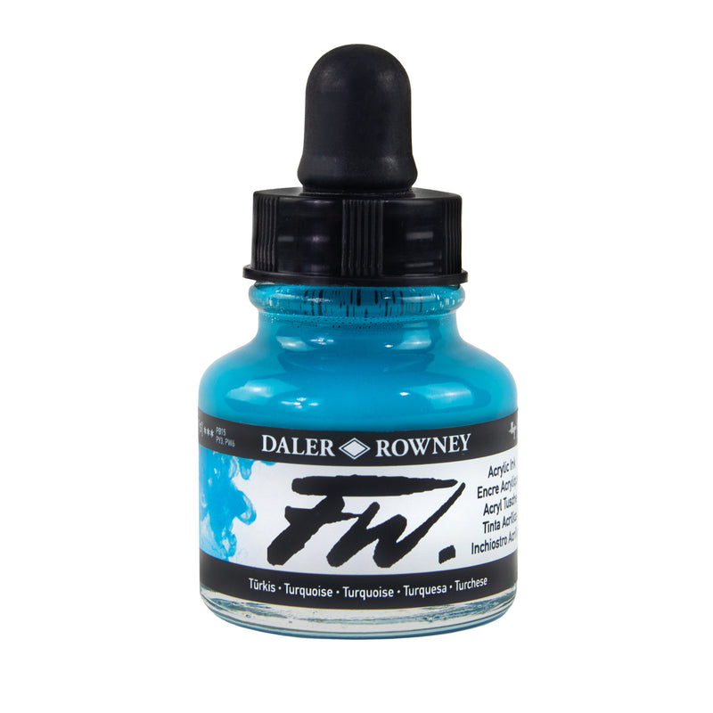 Fw Acrylic Ink Turquoise 29.5ml Daler-rowney