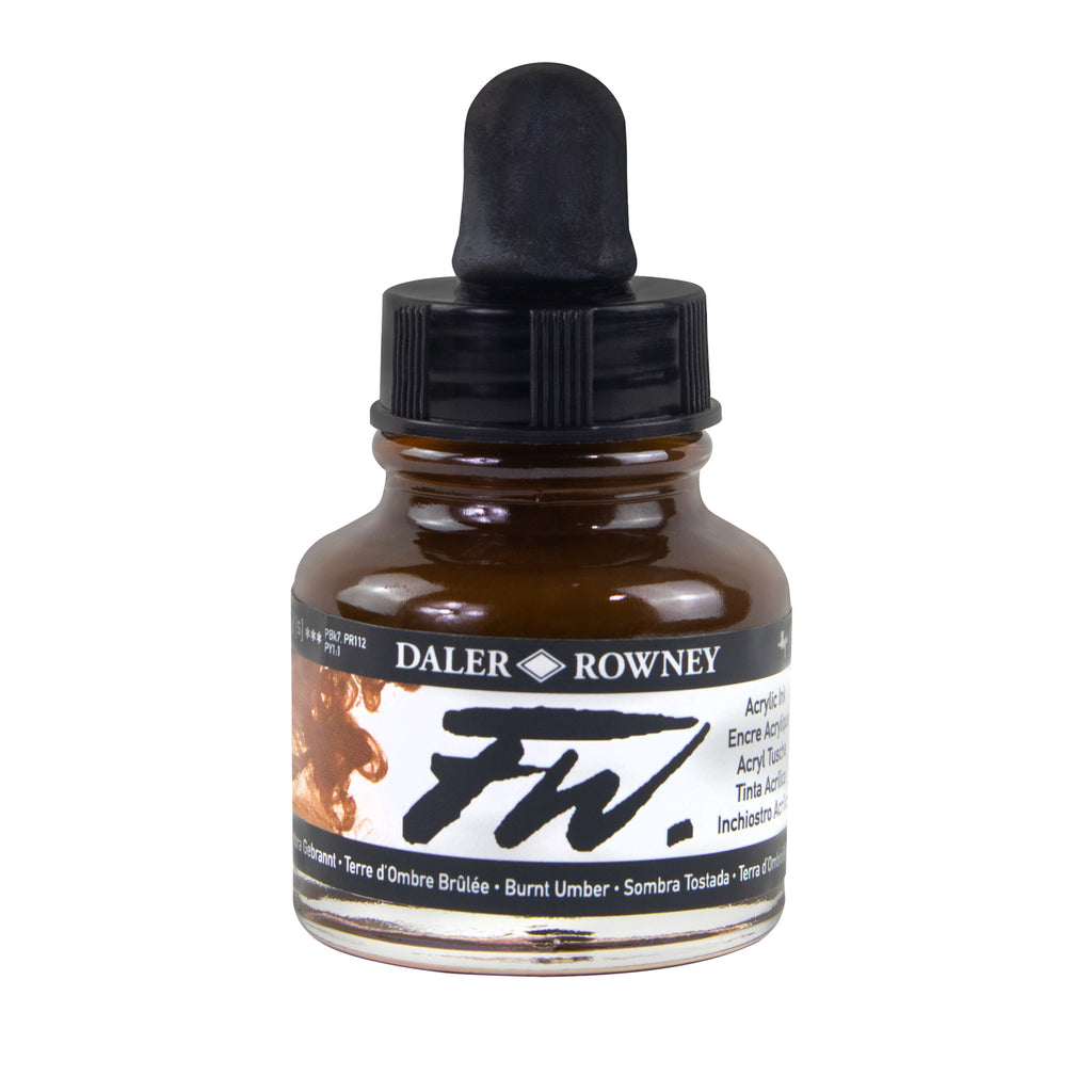 Fw Acrylic Ink Burnt Umber 29.5ml Daler-rowney
