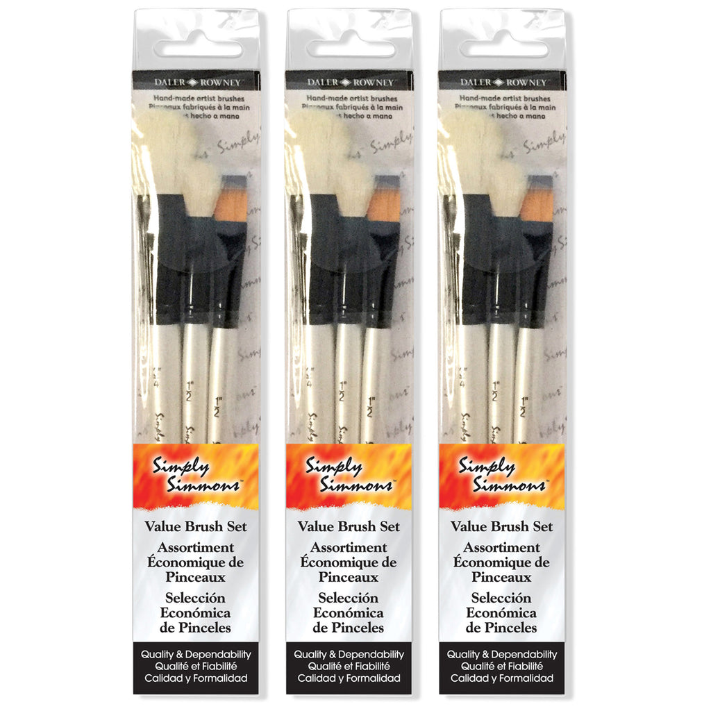 Simply Simmons Mop Brush Set, 3 Pieces Per Set, 3 Sets