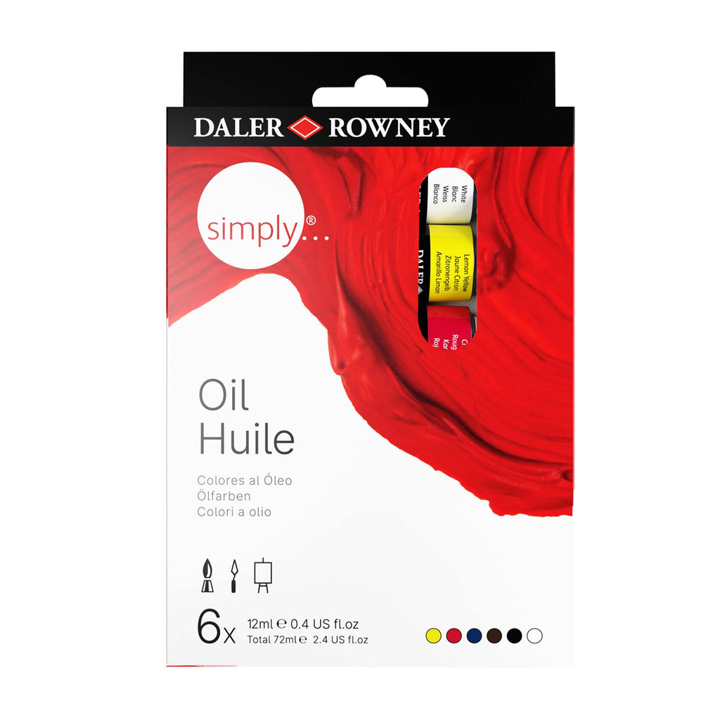 Simply Oil Paint Set Asst 6ct 12ml Daler-rowney