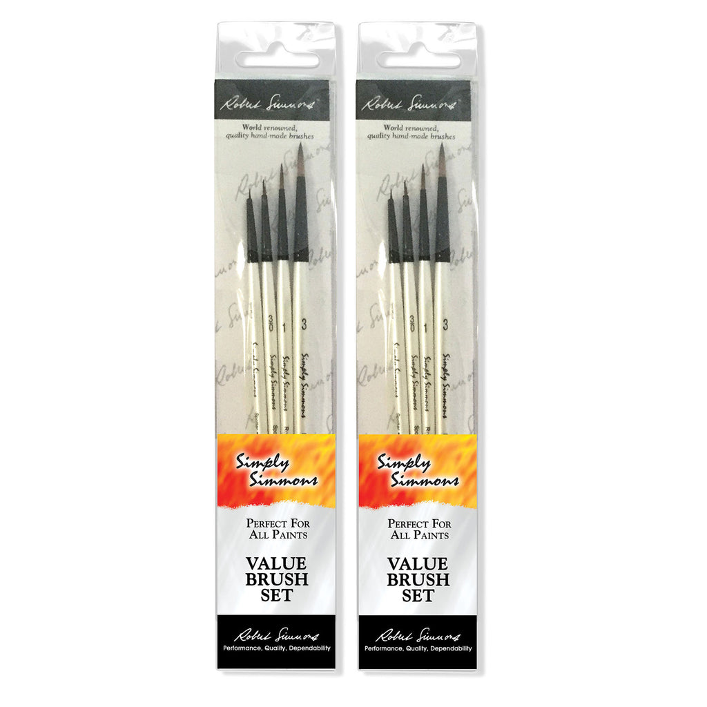 Simply Simmons Dot the Eyes Brush Set, 4 Pieces Per Set, 2 Sets
