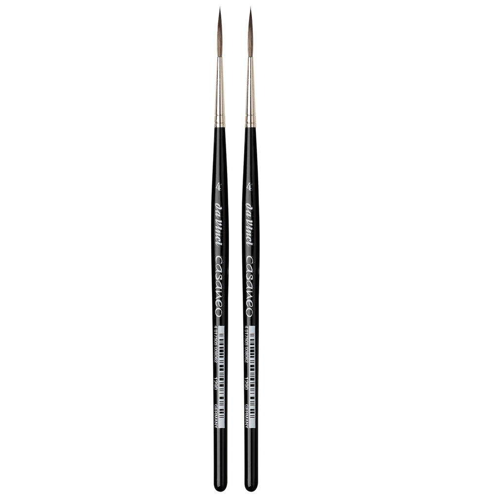 CASANEO Rigger, Extra Soft Synthetics, Watercolor & Acrylic, Liner, Series 1290, Size 4, Pack of 2