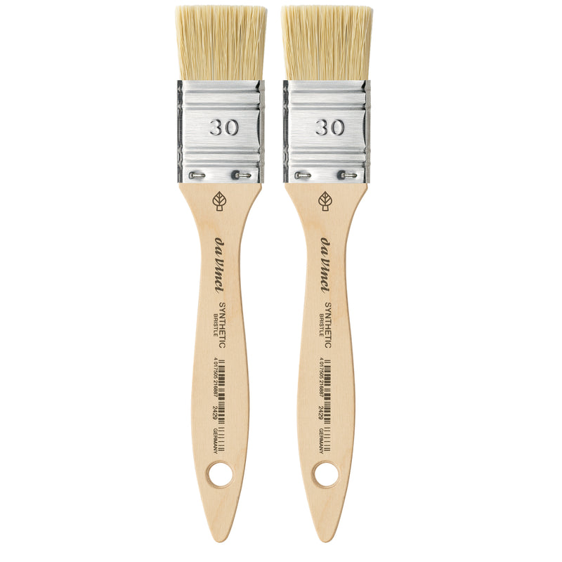 SYNTHETIC Mottler Brush, Natural Hog, Acrylic & Oil, Flat, Series 2429, Size 30, Pack of 2