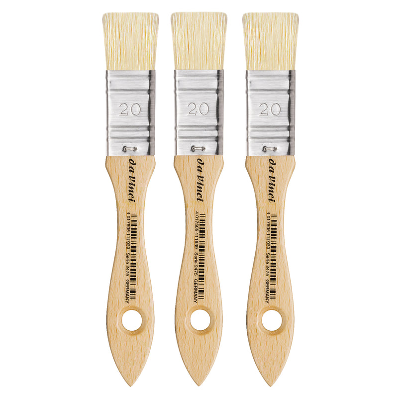 MAESTRO2 Mottler Brush, Natural Bristle, Acrylic & Oil, Flat, Series 2475, Size 20, Pack of 3