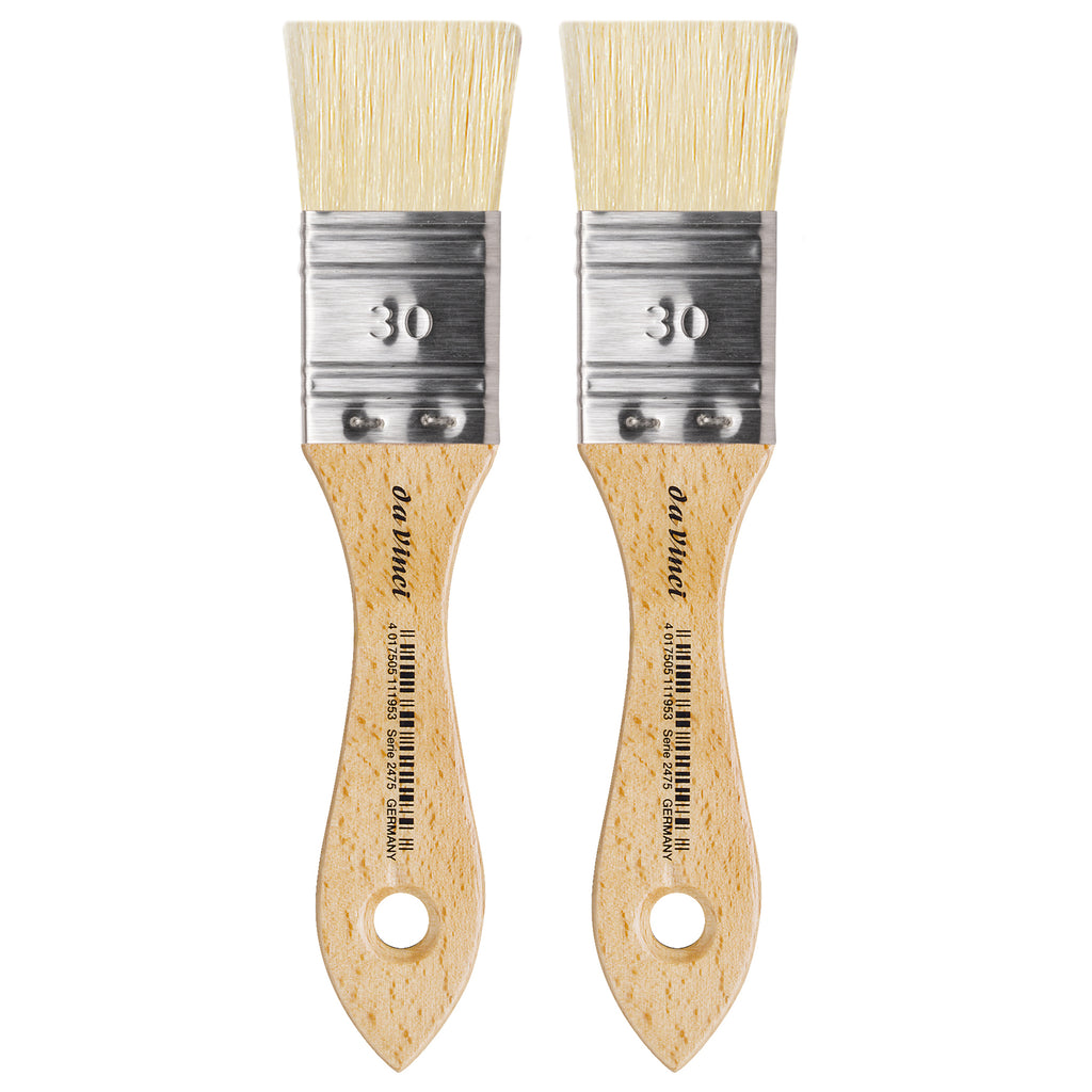 MAESTRO2 Mottler Brush, Natural Bristle, Acrylic & Oil, Flat, Series 2475, Size 30, Pack of 2